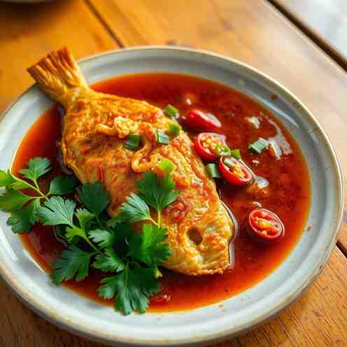 Cambodian Fried Fish with Tamarind Sauce